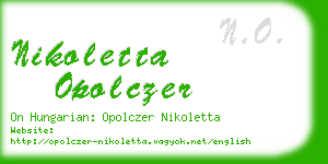 nikoletta opolczer business card